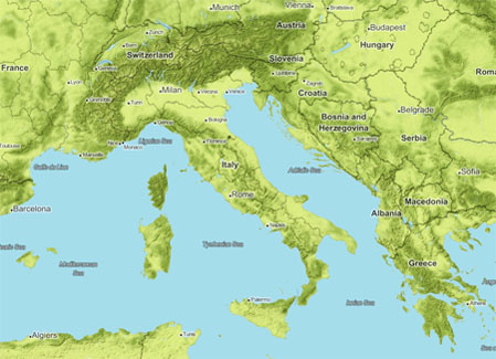 Kaart Italie